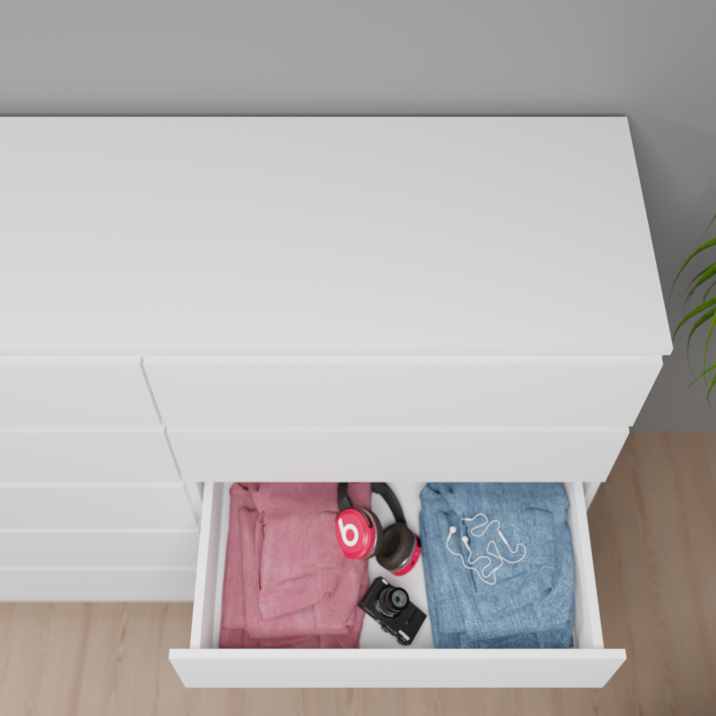 PARA | Chest of 10 Drawer, Frosty white, Dark Wenge and Brussel Walnut | Suede Finish VIKI FURNITURE