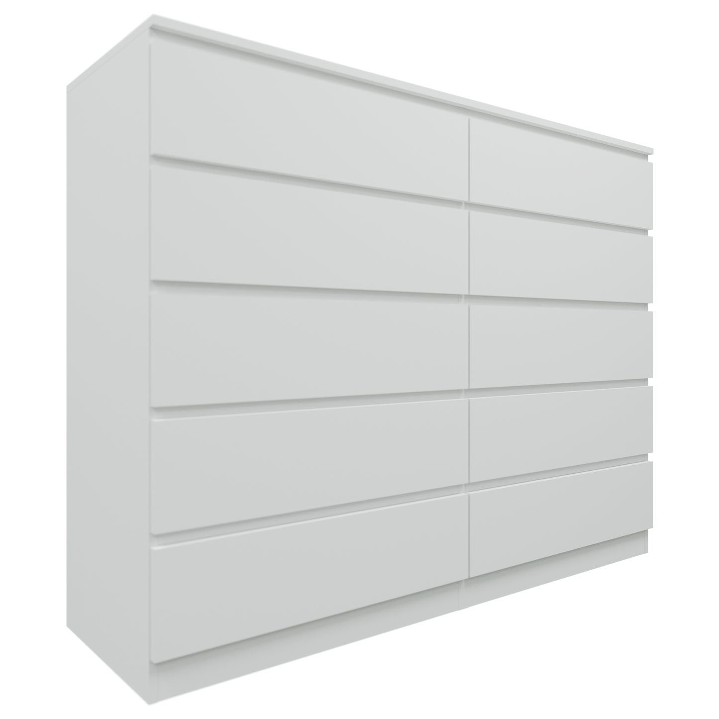 PARA | Chest of 10 Drawer, Frosty white, Dark Wenge and Brussel Walnut | Suede Finish VIKI FURNITURE Frosty White