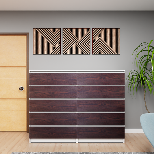 PARA | Chest of 10 Drawer, Frosty white, Dark Wenge | Suede Finish Drawer Units VIKI FURNITURE