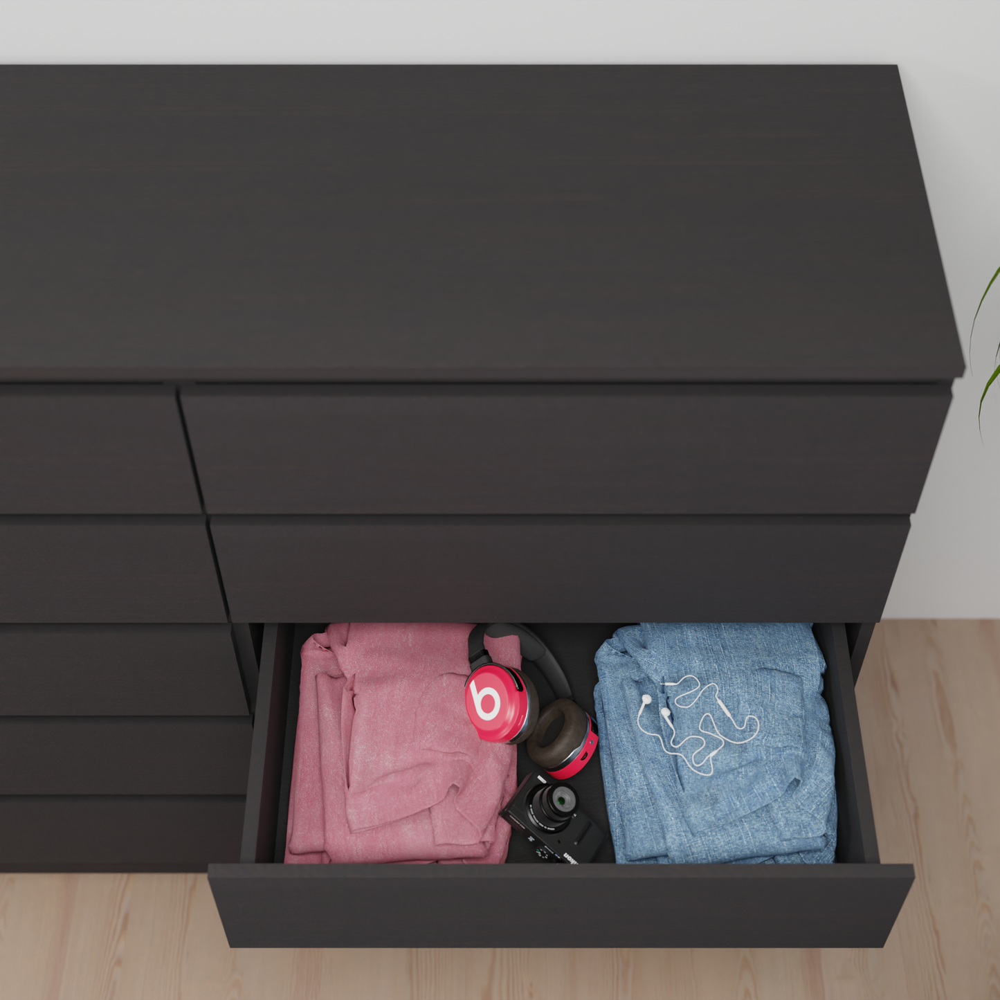 PARA | Chest of 10 Drawer, Frosty white, Dark Wenge and Brussel Walnut | Suede Finish VIKI FURNITURE