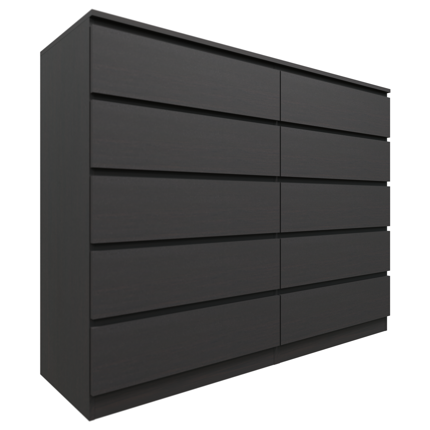 PARA | Chest of 10 Drawer, Frosty white, Dark Wenge and Brussel Walnut | Suede Finish VIKI FURNITURE Dark Wenge