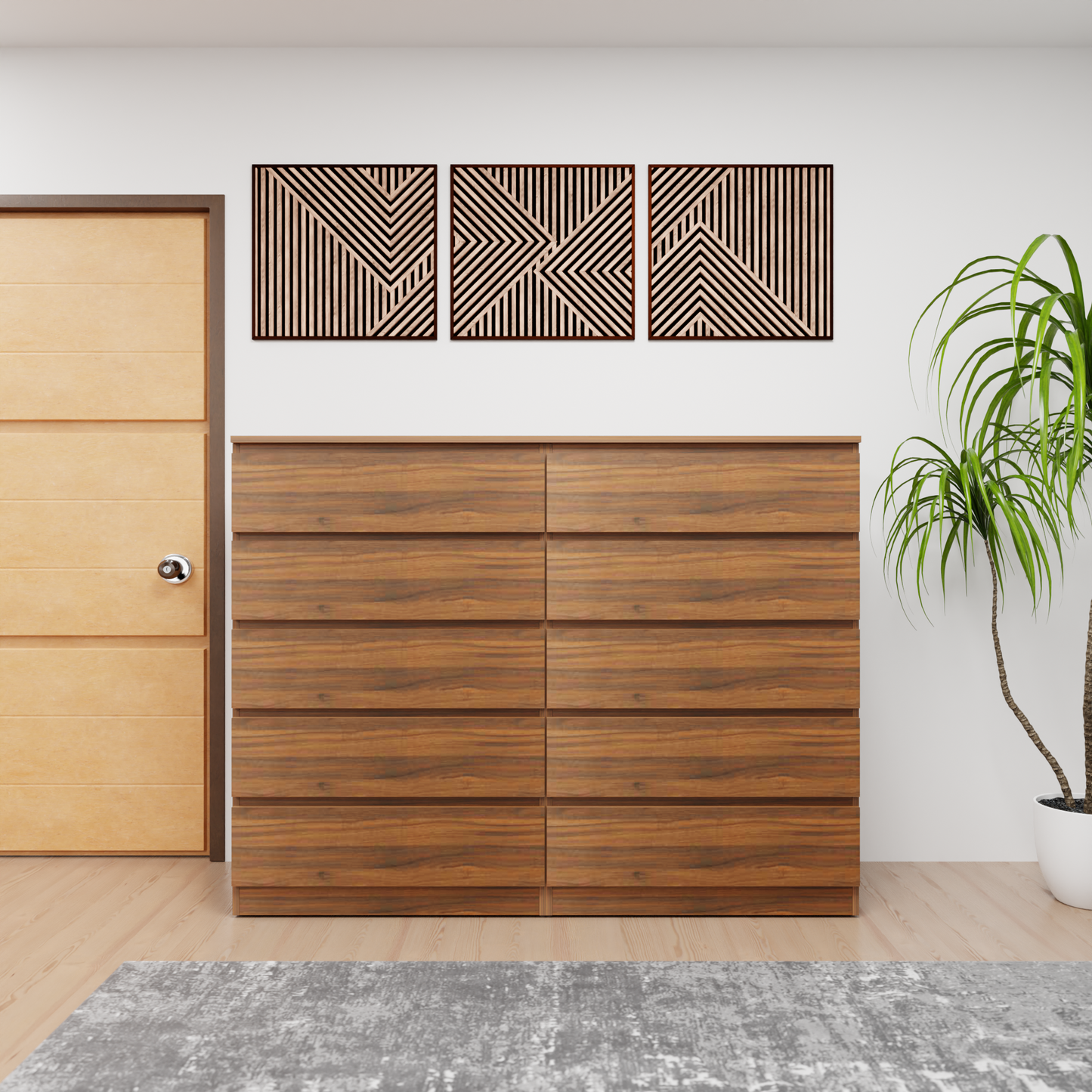 PARA | Chest of 10 Drawer, Frosty white, Dark Wenge and Brussel Walnut | Suede Finish VIKI FURNITURE