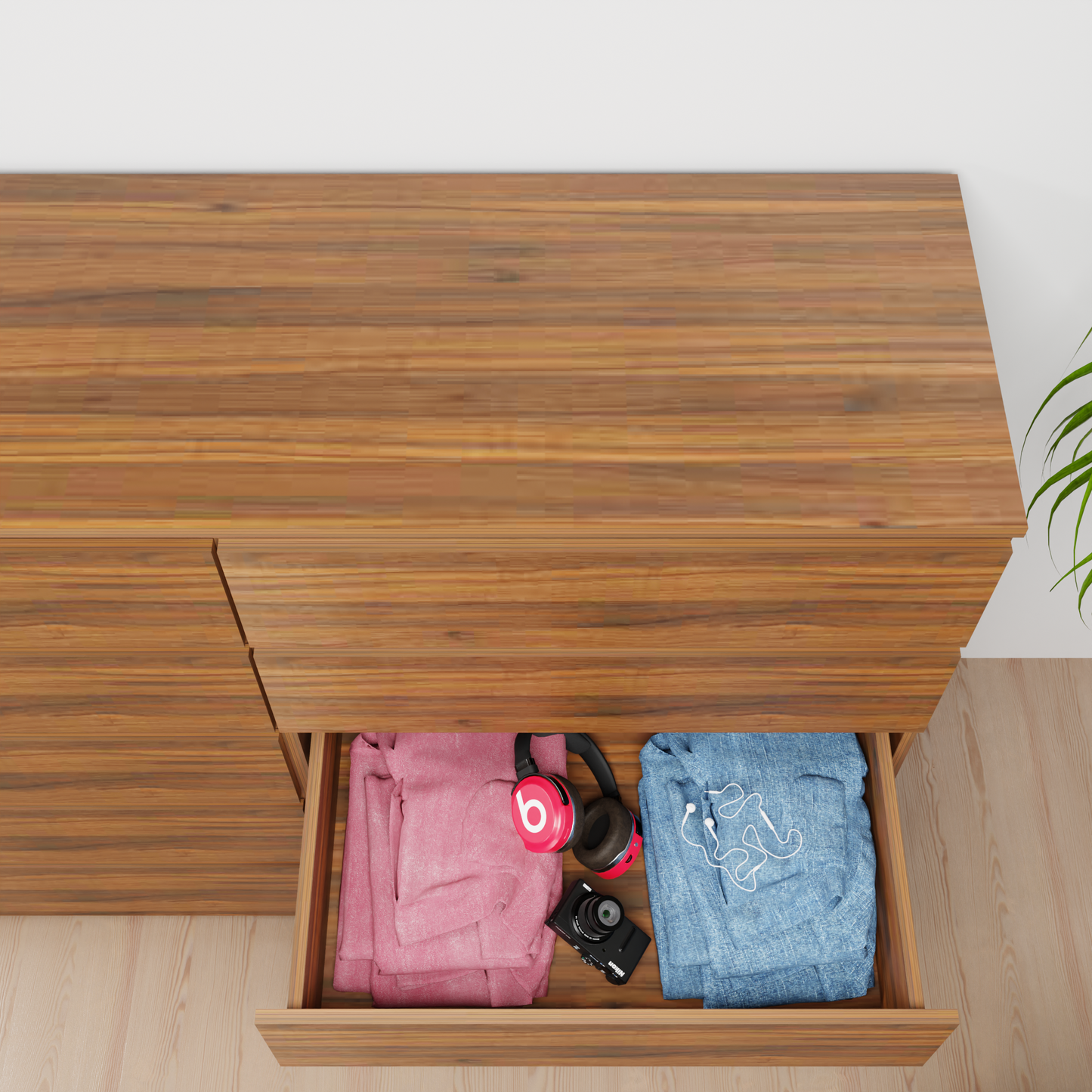 PARA | Chest of 10 Drawer, Frosty white, Dark Wenge and Brussel Walnut | Suede Finish VIKI FURNITURE