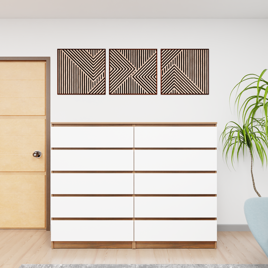 PARA | Chest of 10 Drawer, Brussel Walnut, Frosty white | Suede Finish Drawer Units VIKI FURNITURE
