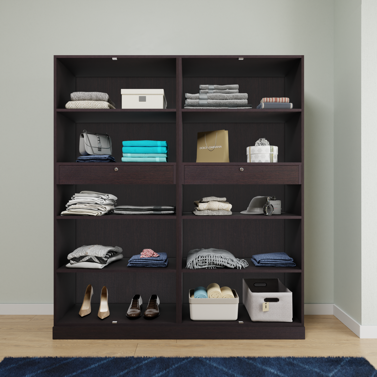 AVIRA |Wardrobe, Hinged | 4 Door, 2 Inside Drawer Wardrobes VIKI FURNITURE