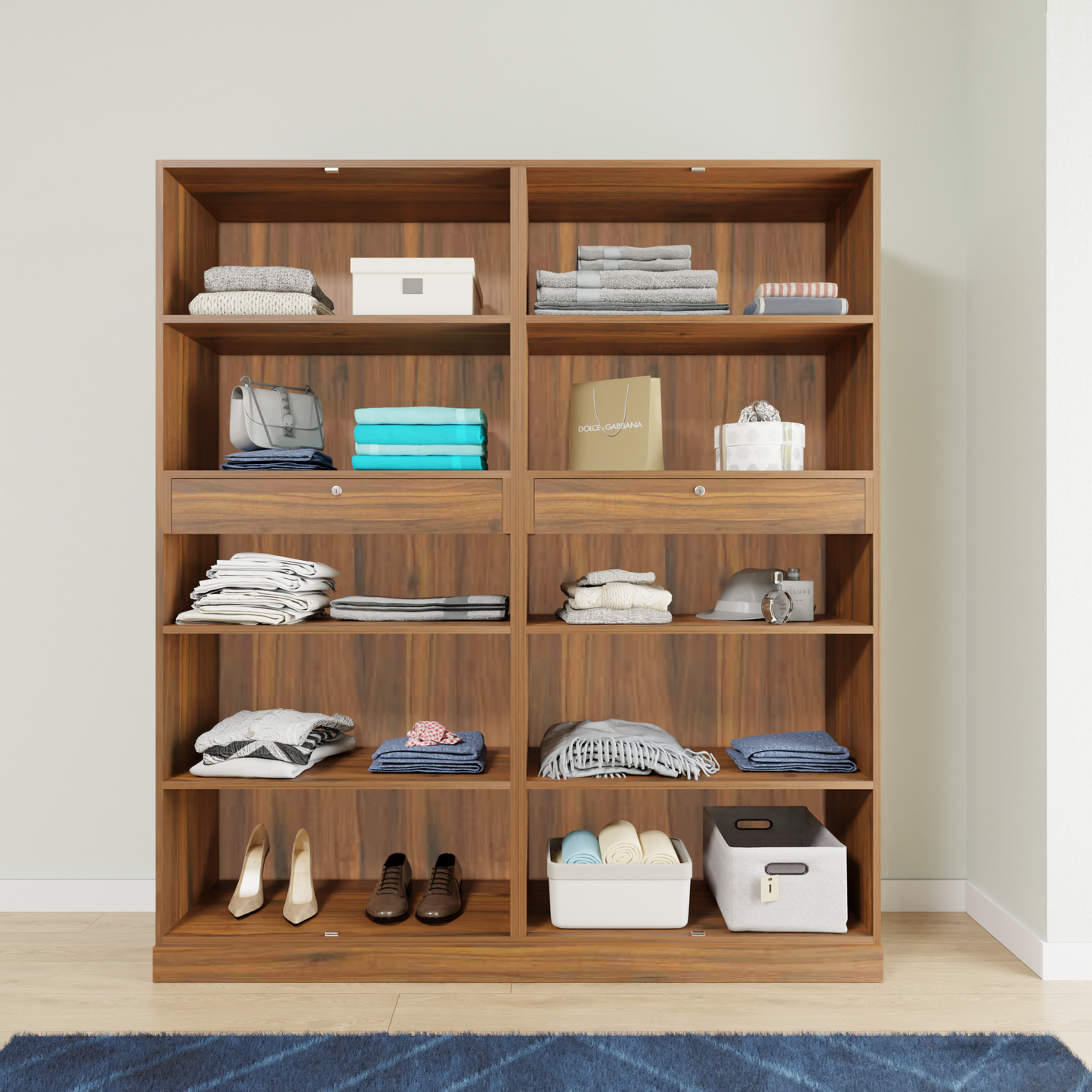AVIRA |Wardrobe, Hinged | 4 Door, 2 Inside Drawer Wardrobes VIKI FURNITURE