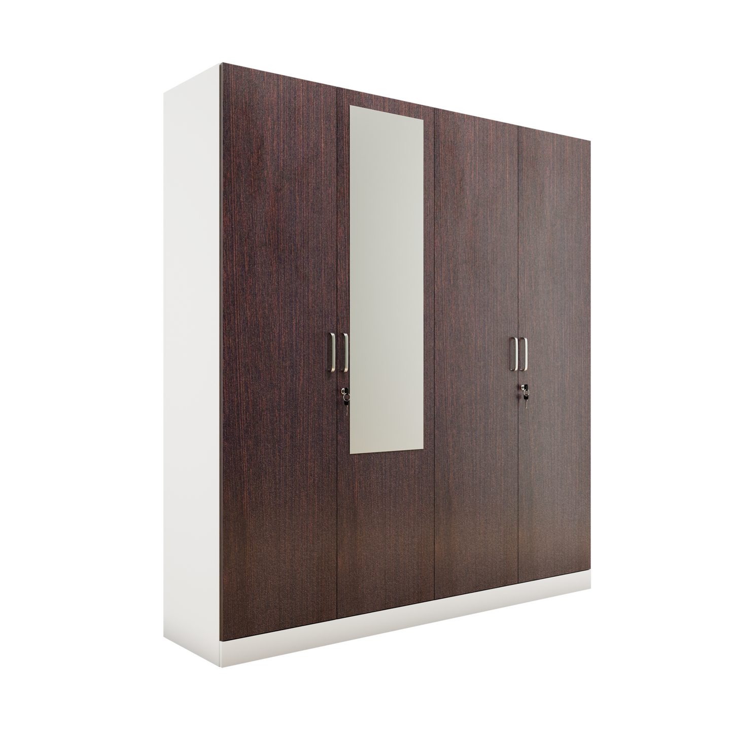 AVIRA |Wardrobe with Mirror, Hinged | 4 Door, Shelf, Hanging Space Wardrobes VIKI FURNITURE