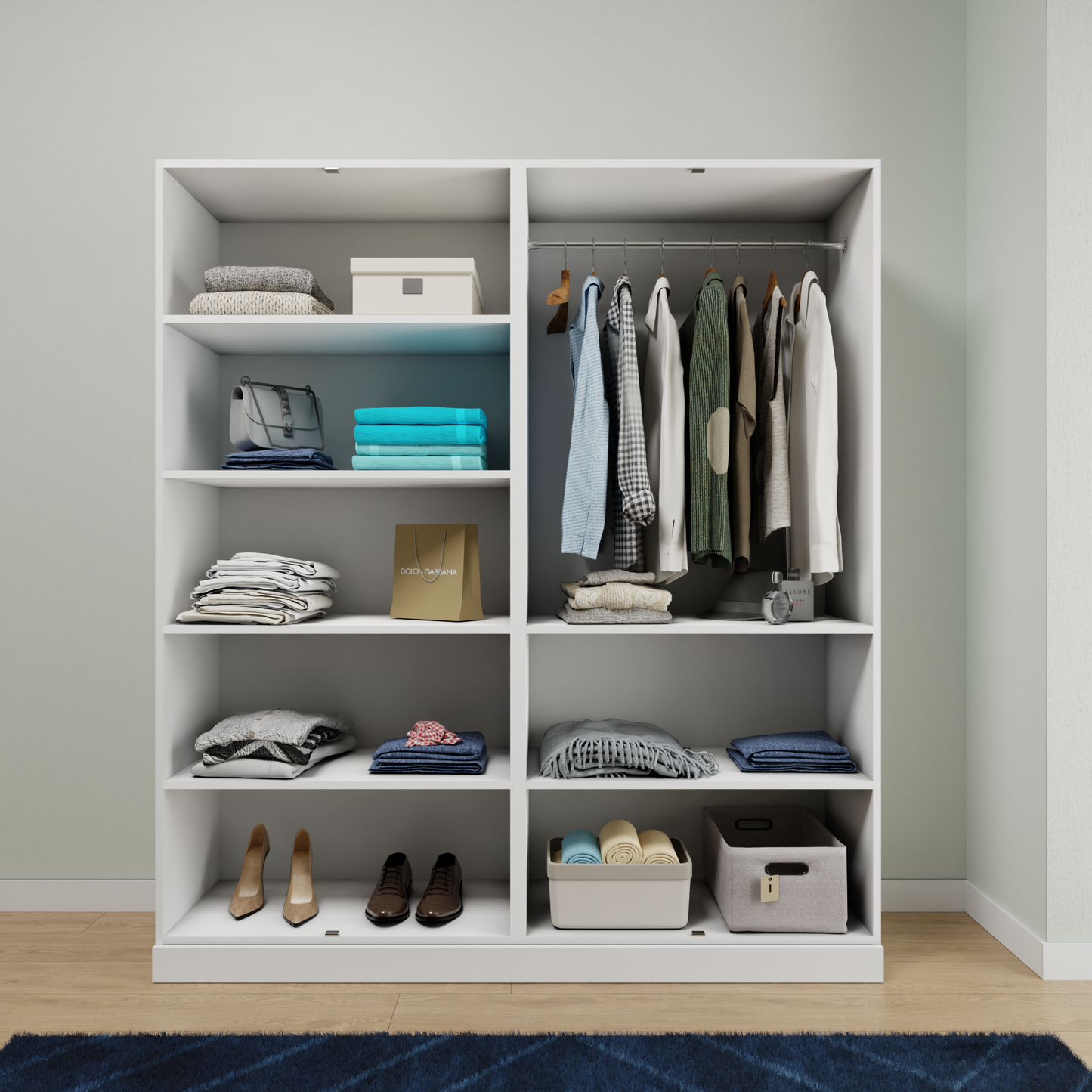 AVIRA |Wardrobe, Hinged | 4 Door, Shelf, Hanging Space Wardrobes VIKI FURNITURE