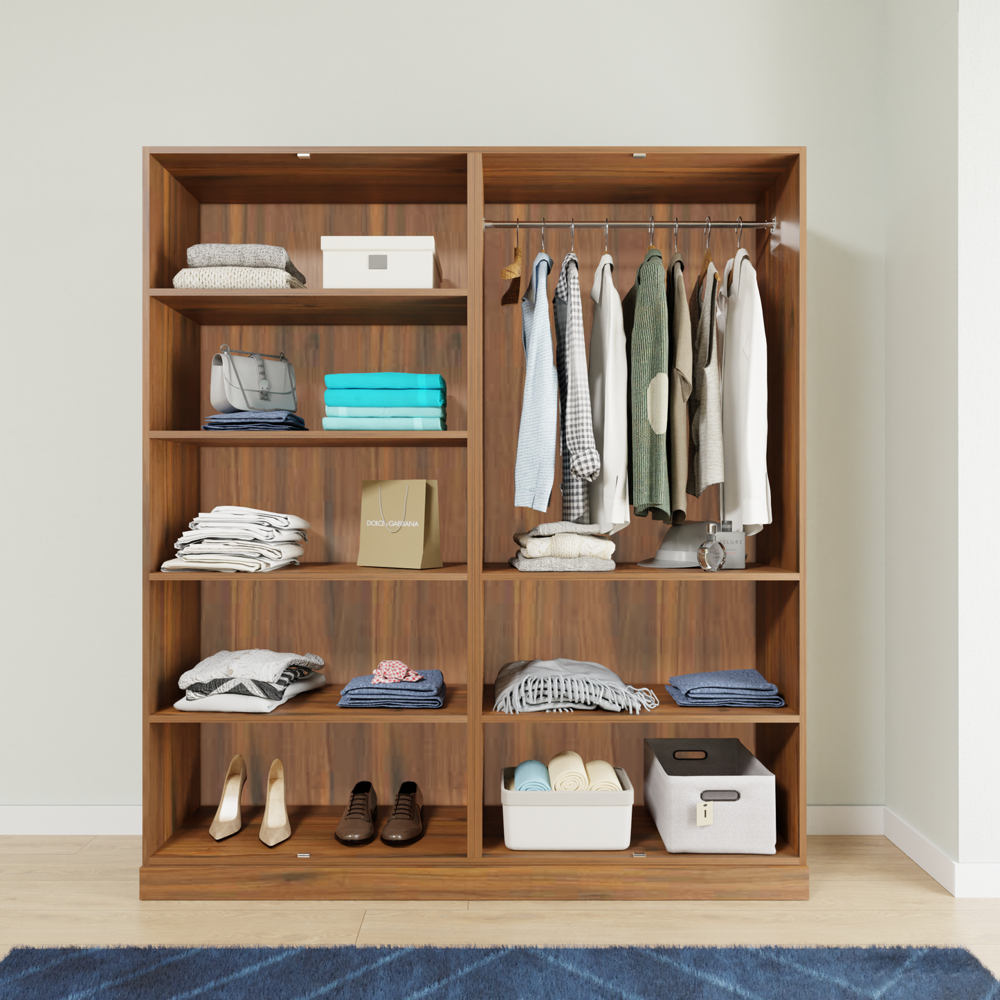AVIRA |Wardrobe, Hinged | 4 Door, Shelf, Hanging Space Wardrobes VIKI FURNITURE