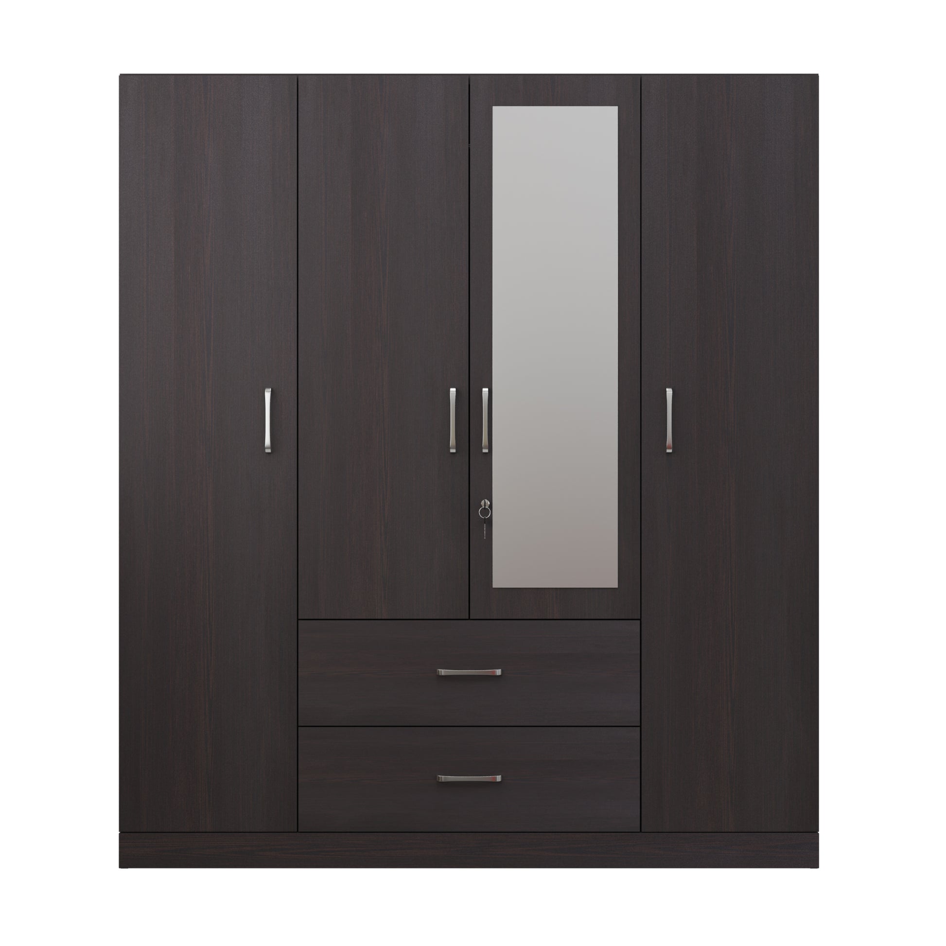 AVIRA |Wardrobe with Mirror, Hinged | 4 Door, 2 Drawer Wardrobes VIKI FURNITURE