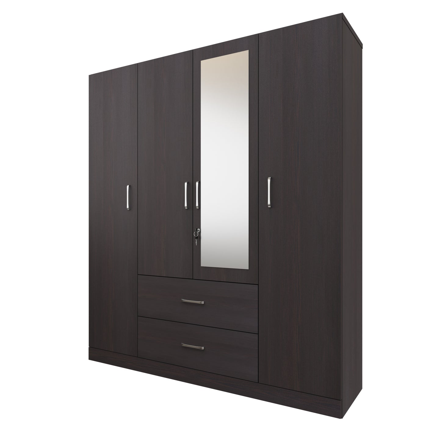 AVIRA |Wardrobe with Mirror, Hinged | 4 Door, 2 Drawer Wardrobes VIKI FURNITURE   