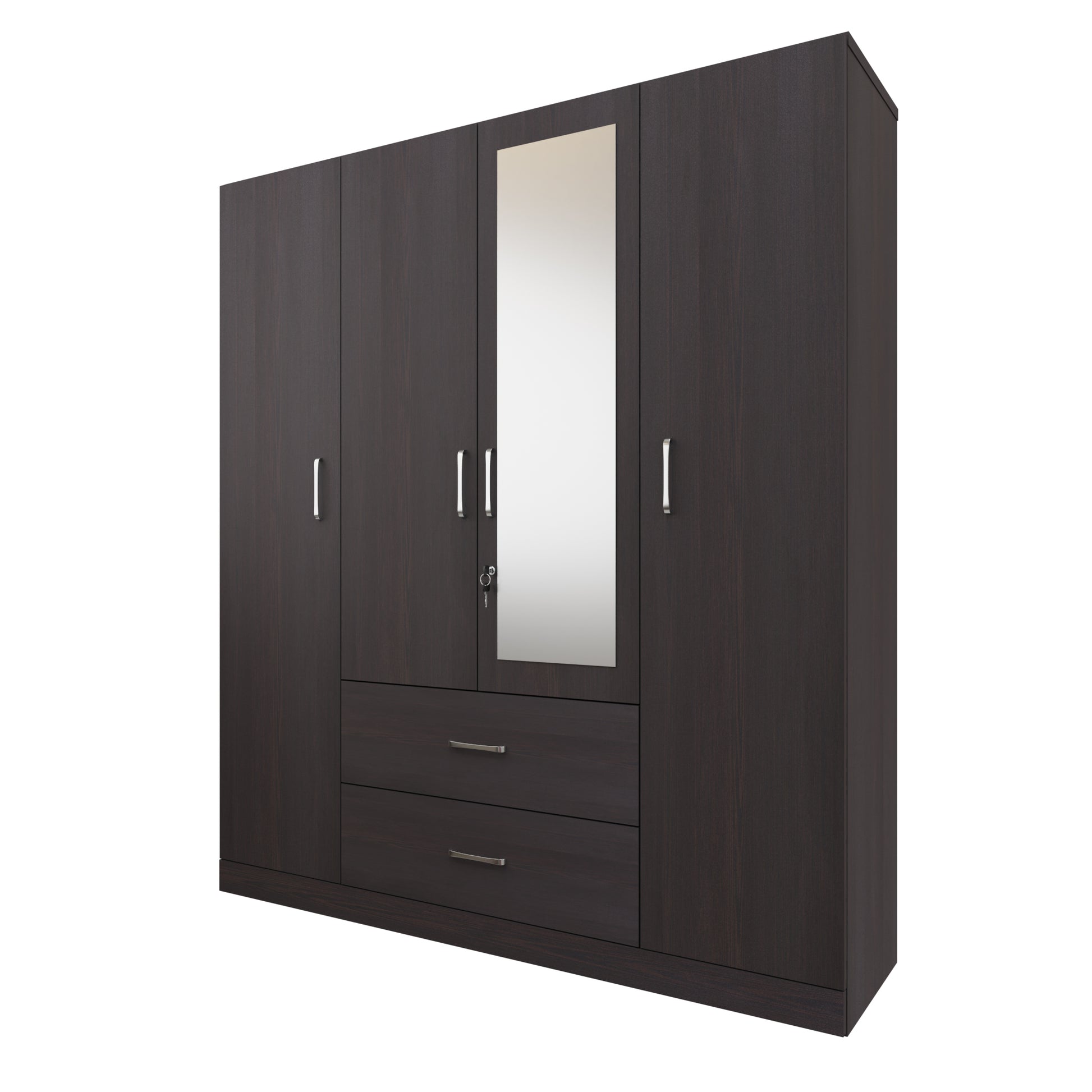 AVIRA |Wardrobe with Mirror, Hinged | 4 Door, 2 Drawer Wardrobes VIKI FURNITURE