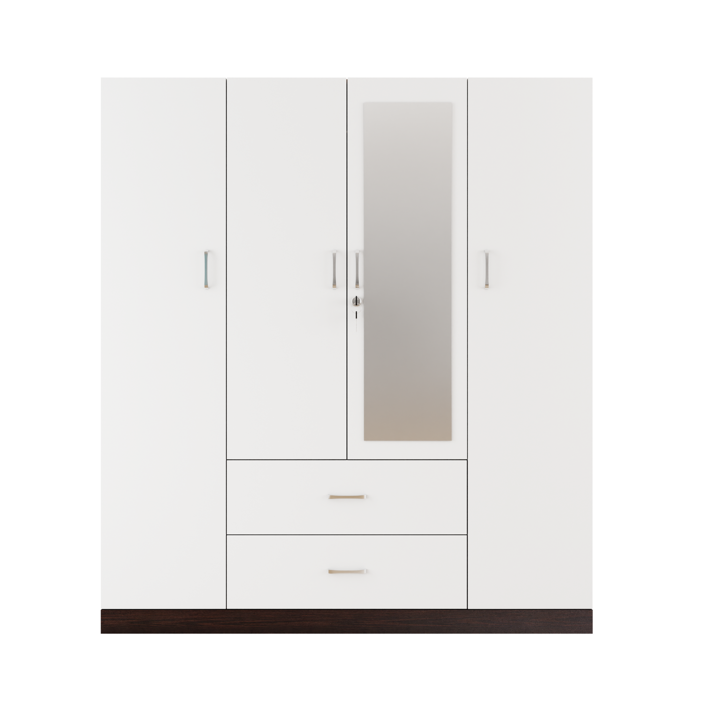 AVIRA |Wardrobe with Mirror, Hinged | 4 Door, 2 Drawer & Dual Color Wardrobes VIKI FURNITURE