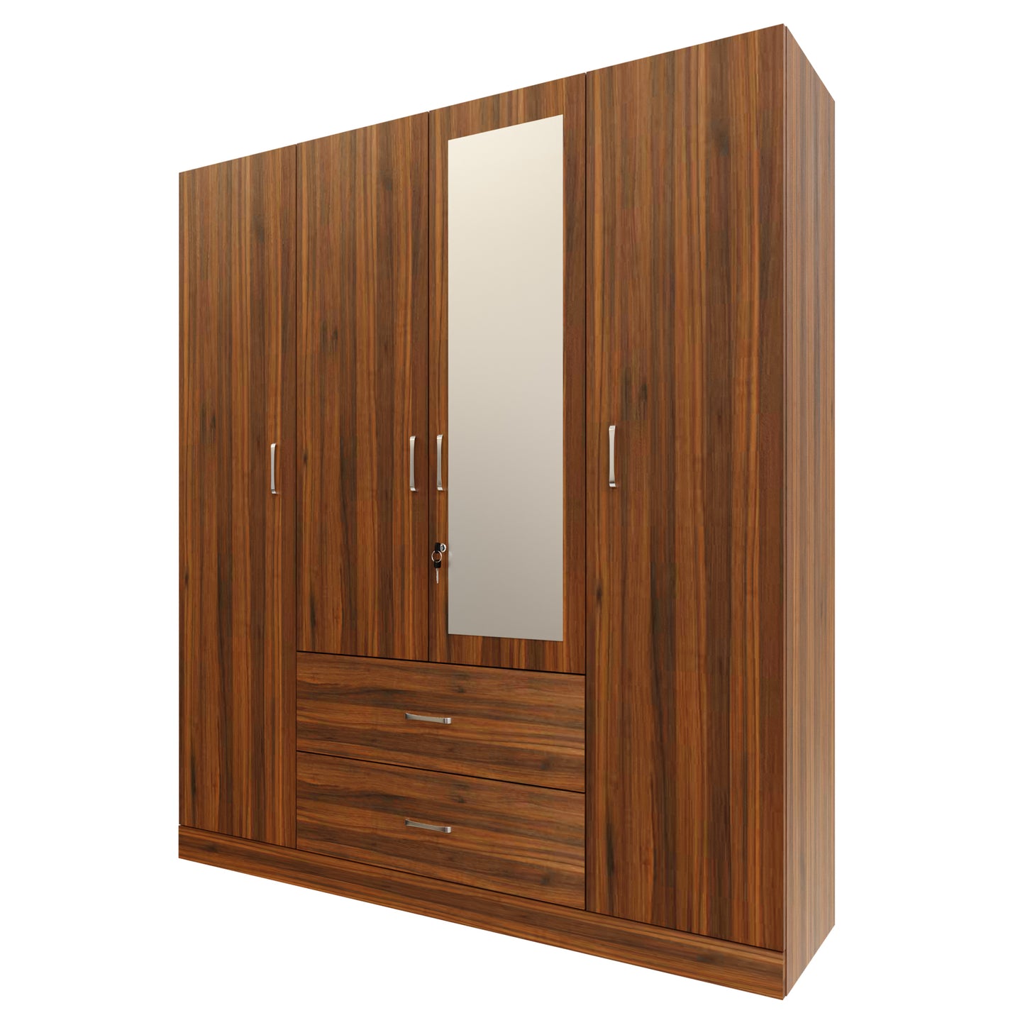 AVIRA |Wardrobe with Mirror, Hinged | 4 Door, 2 Drawer Wardrobes VIKI FURNITURE   