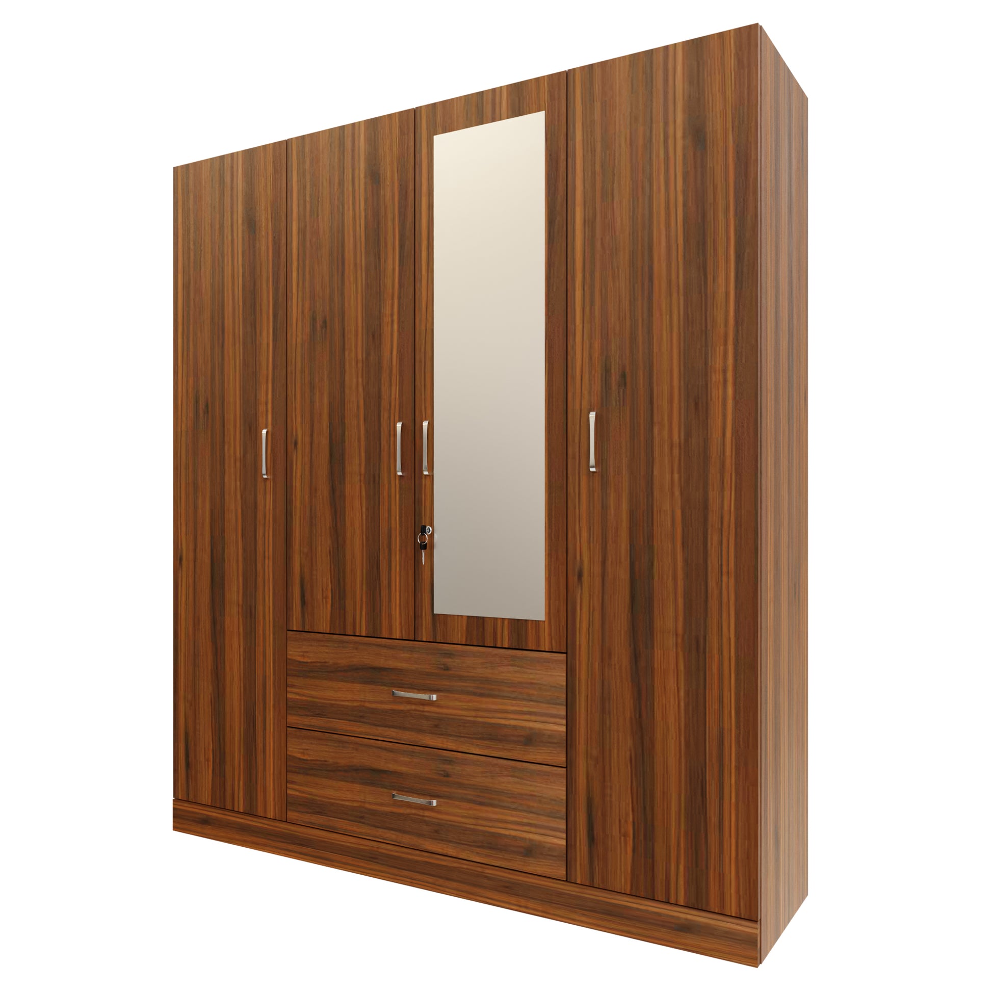AVIRA |Wardrobe with Mirror, Hinged | 4 Door, 2 Drawer Wardrobes VIKI FURNITURE