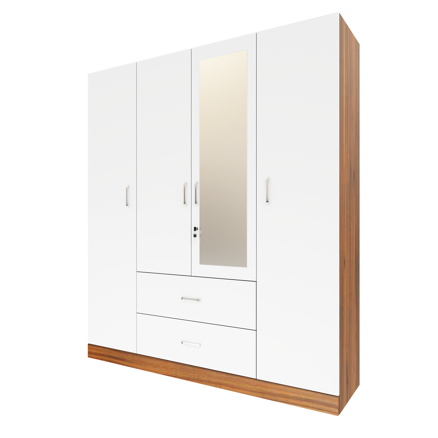 AVIRA |Wardrobe with Mirror, Hinged | 4 Door, 2 Drawer & Dual Color Wardrobes VIKI FURNITURE