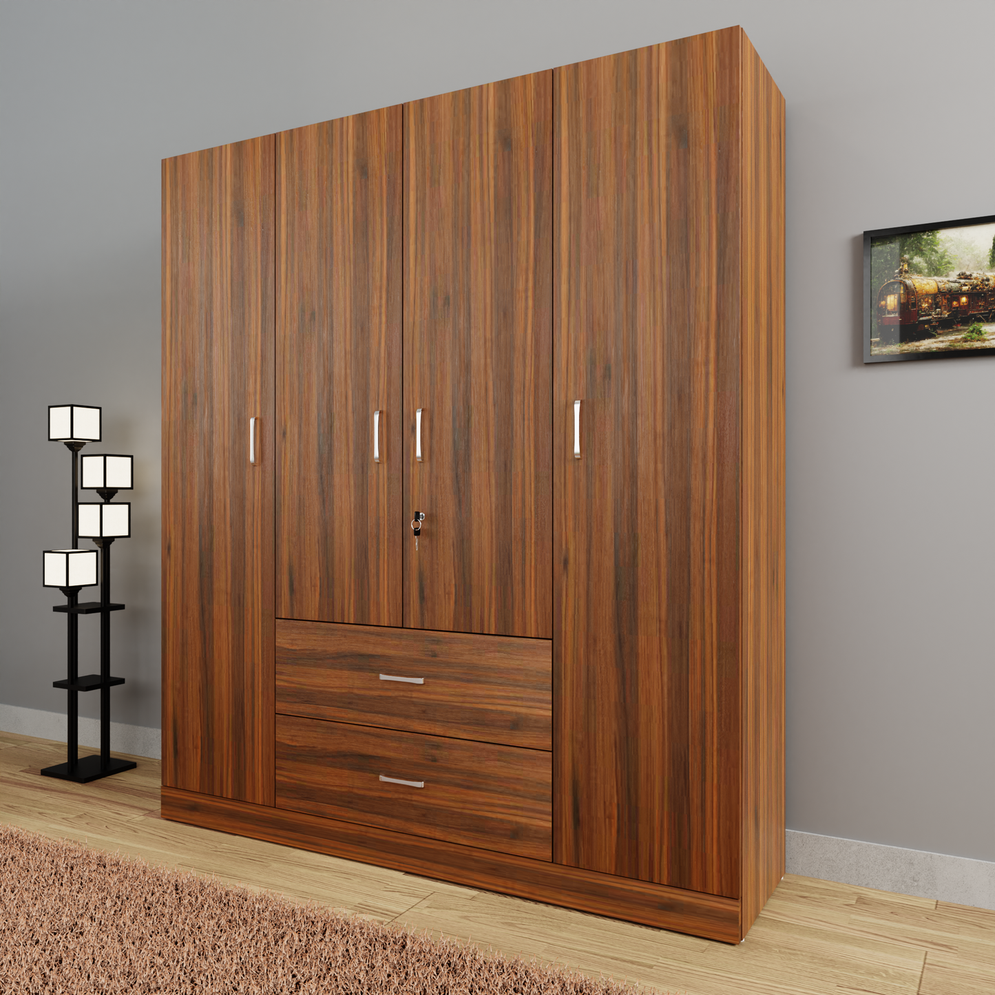 AVIRA |Wardrobe, Hinged | 4 Door, 2 Drawer Wardrobes VIKI FURNITURE