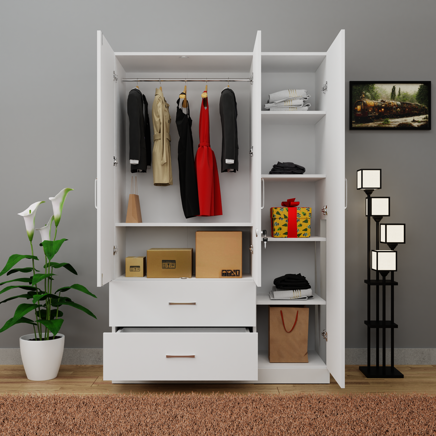 AVIRA | Wardrobe , Hinged | 3 Door, 2 Drawer Wardrobes VIKI FURNITURE