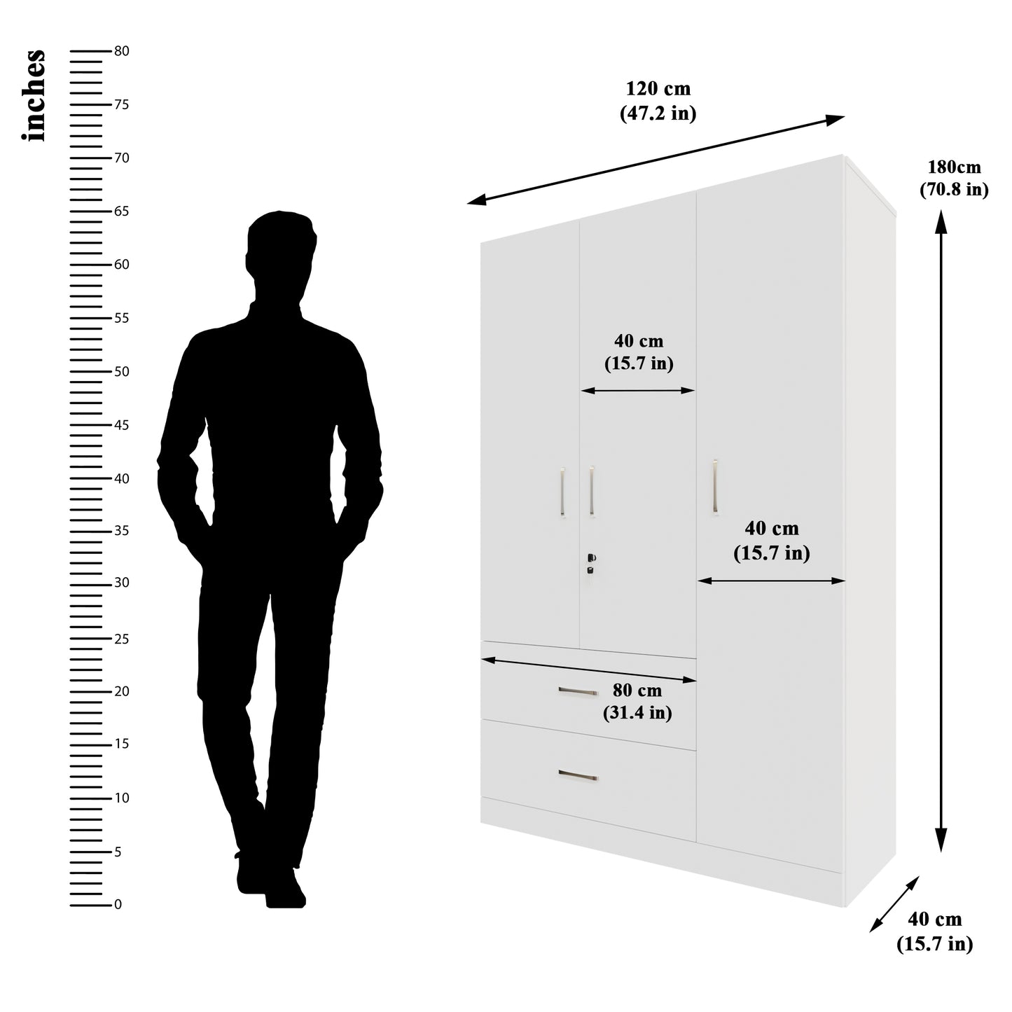 AVIRA | Wardrobe , Hinged | 3 Door, 2 Drawer Wardrobes VIKI FURNITURE
