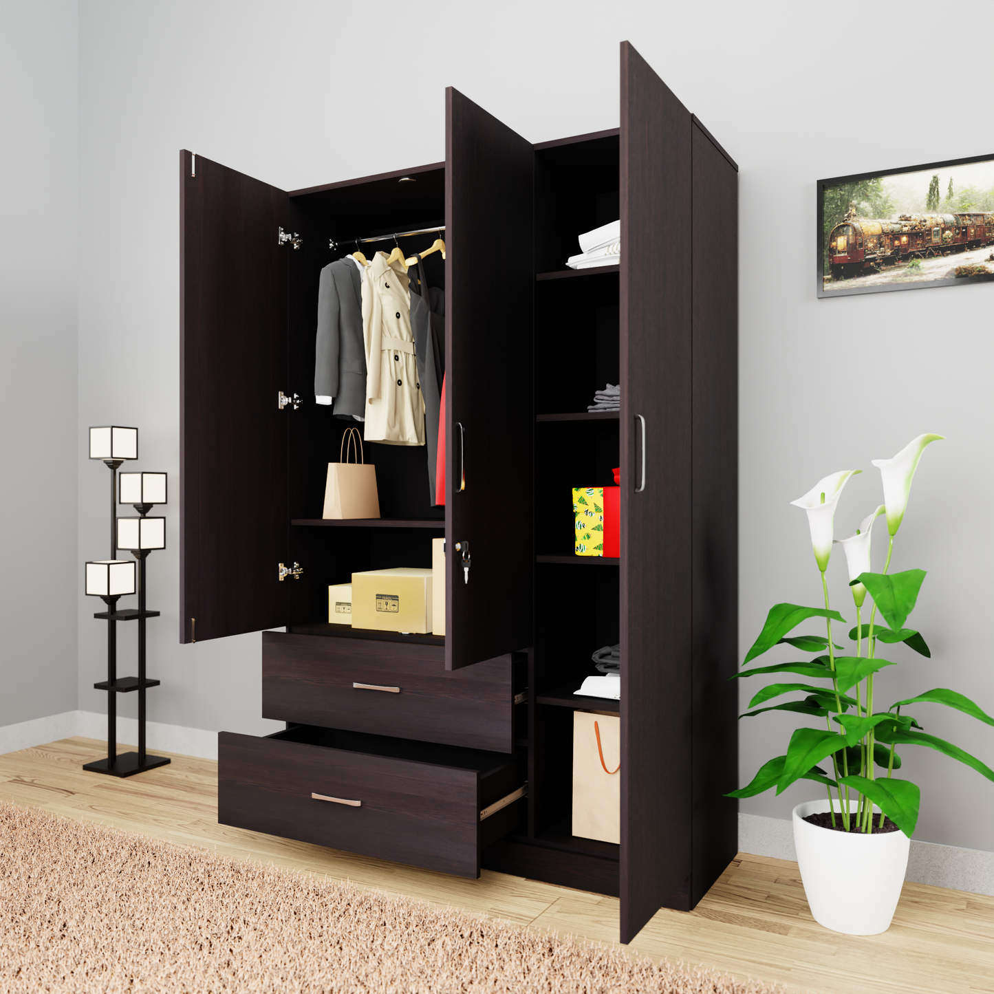 AVIRA | Wardrobe , Hinged | 3 Door, 2 Drawer Wardrobes VIKI FURNITURE