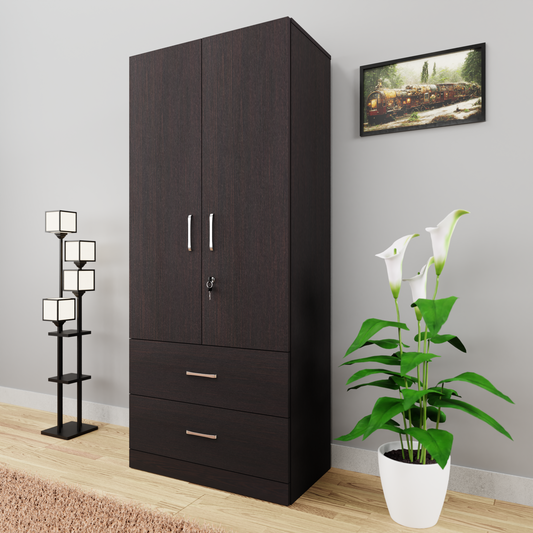 AVIRA | Wardrobe , Hinged | 2 Door, 2 Drawer Wardrobes VIKI FURNITURE Dark Wenge