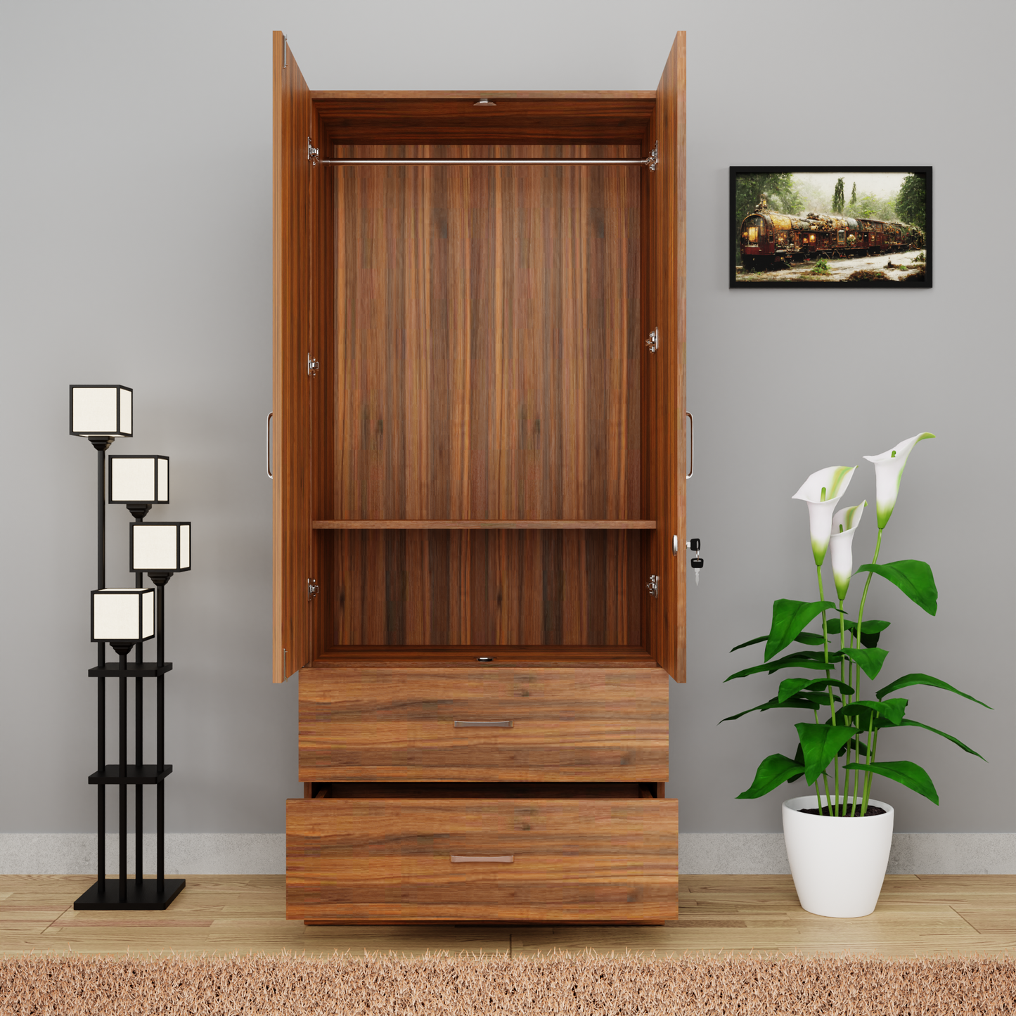 AVIRA | Wardrobe , Hinged | 2 Door, 2 Drawer Wardrobes VIKI FURNITURE