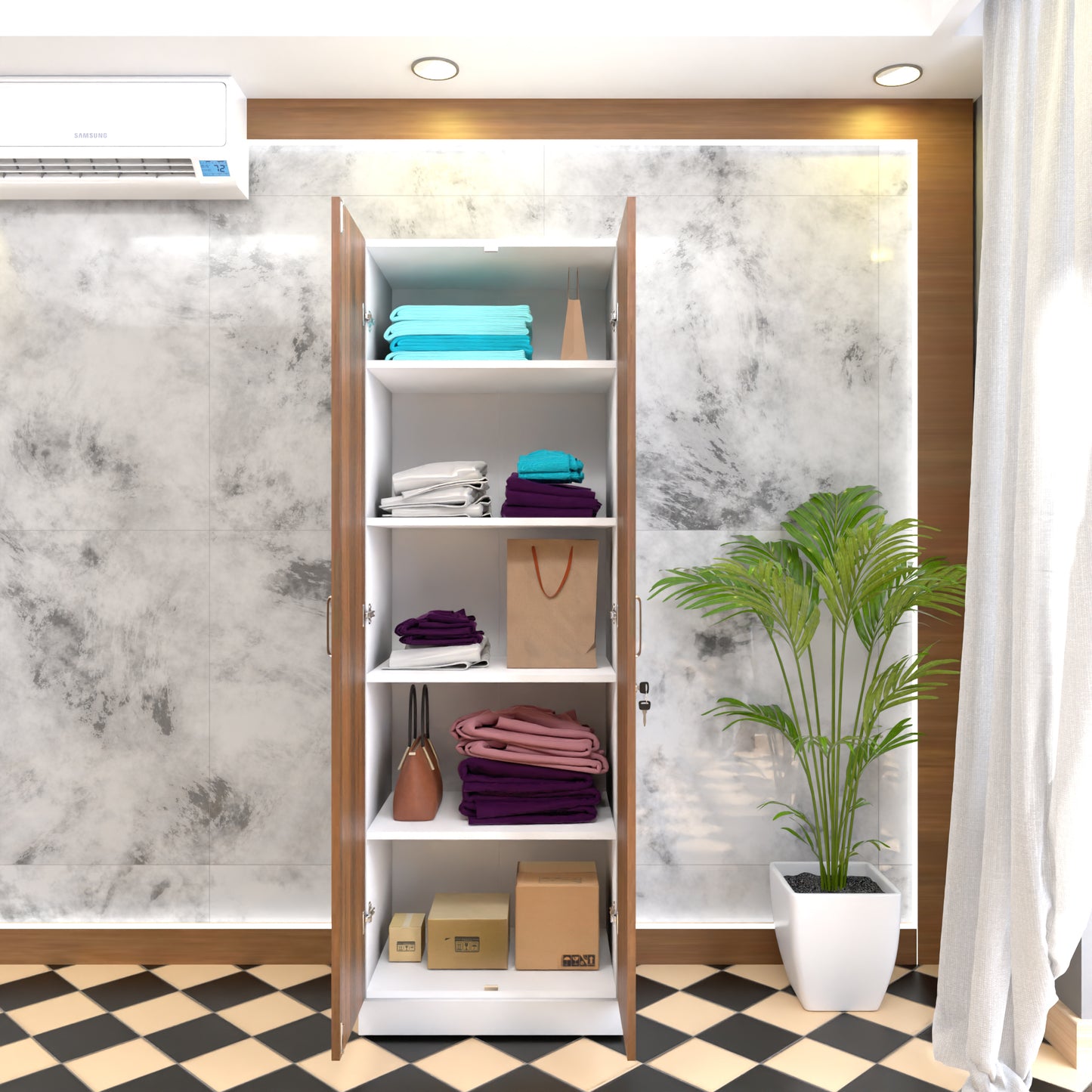 AVIRA |Wardrobe, Hinged | 2 Door & Dual Color Wardrobes VIKI FURNITURE