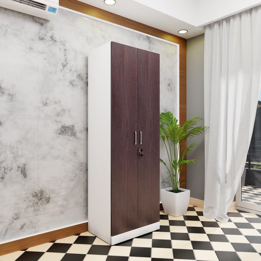 AVIRA |Wardrobe, Hinged | 2 Door & Dual Color Wardrobes VIKI FURNITURE Frosty White & Dark Wenge