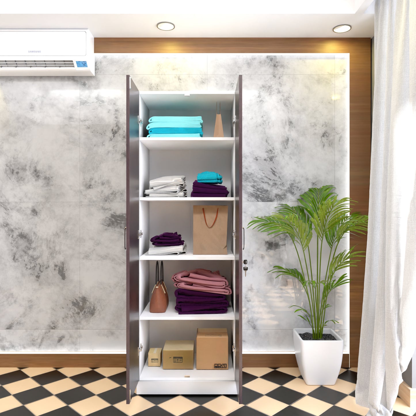 AVIRA |Wardrobe, Hinged | 2 Door & Dual Color Wardrobes VIKI FURNITURE