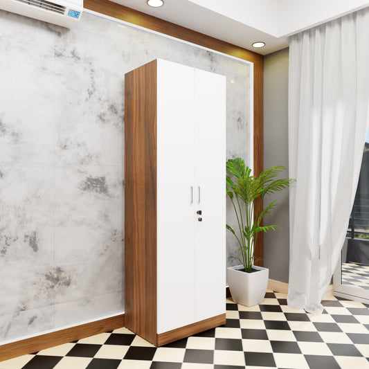 AVIRA |Wardrobe, Hinged | 2 Door & Dual Color Wardrobes VIKI FURNITURE Brussel Walnut & Frosty White