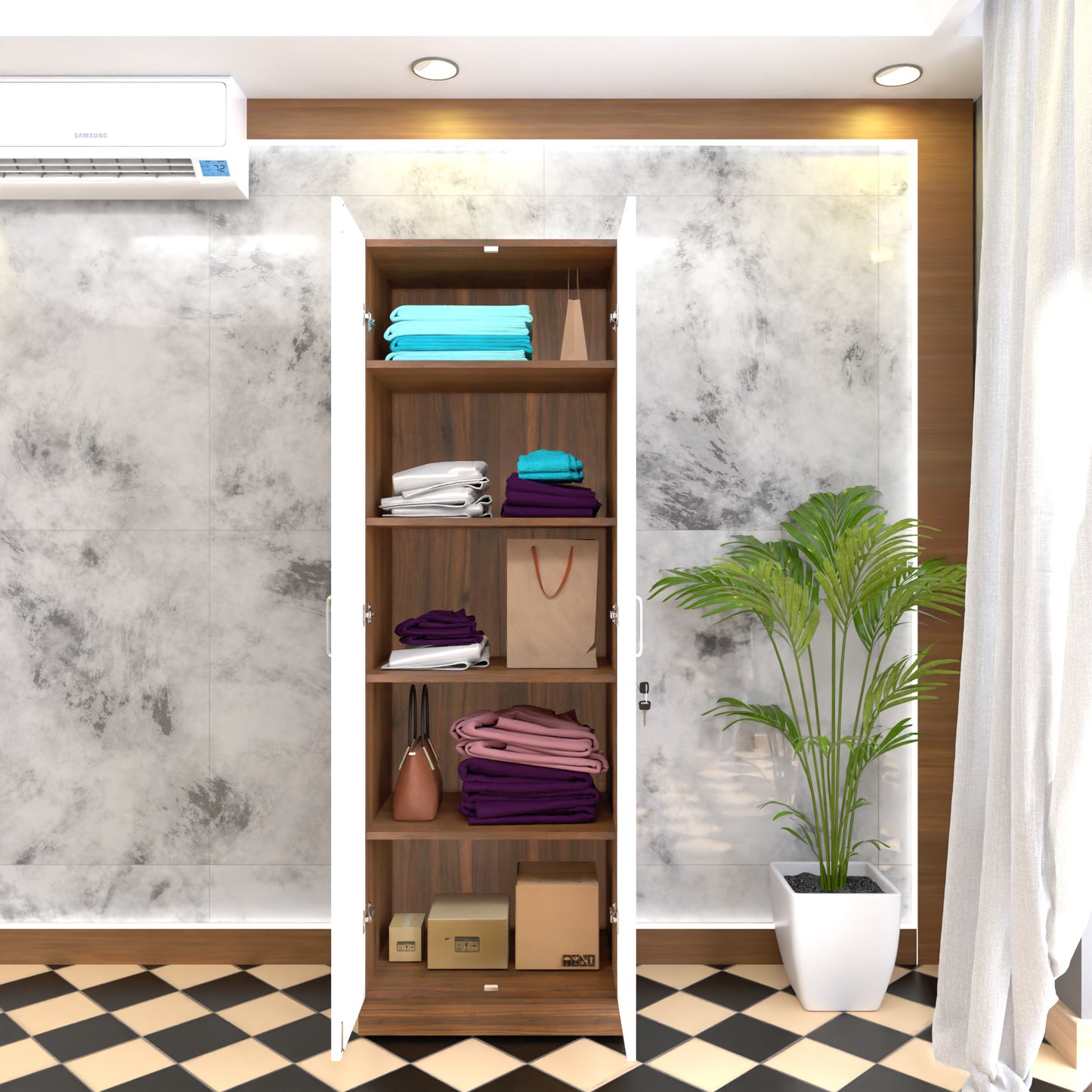 AVIRA |Wardrobe, Hinged | 2 Door & Dual Color Wardrobes VIKI FURNITURE