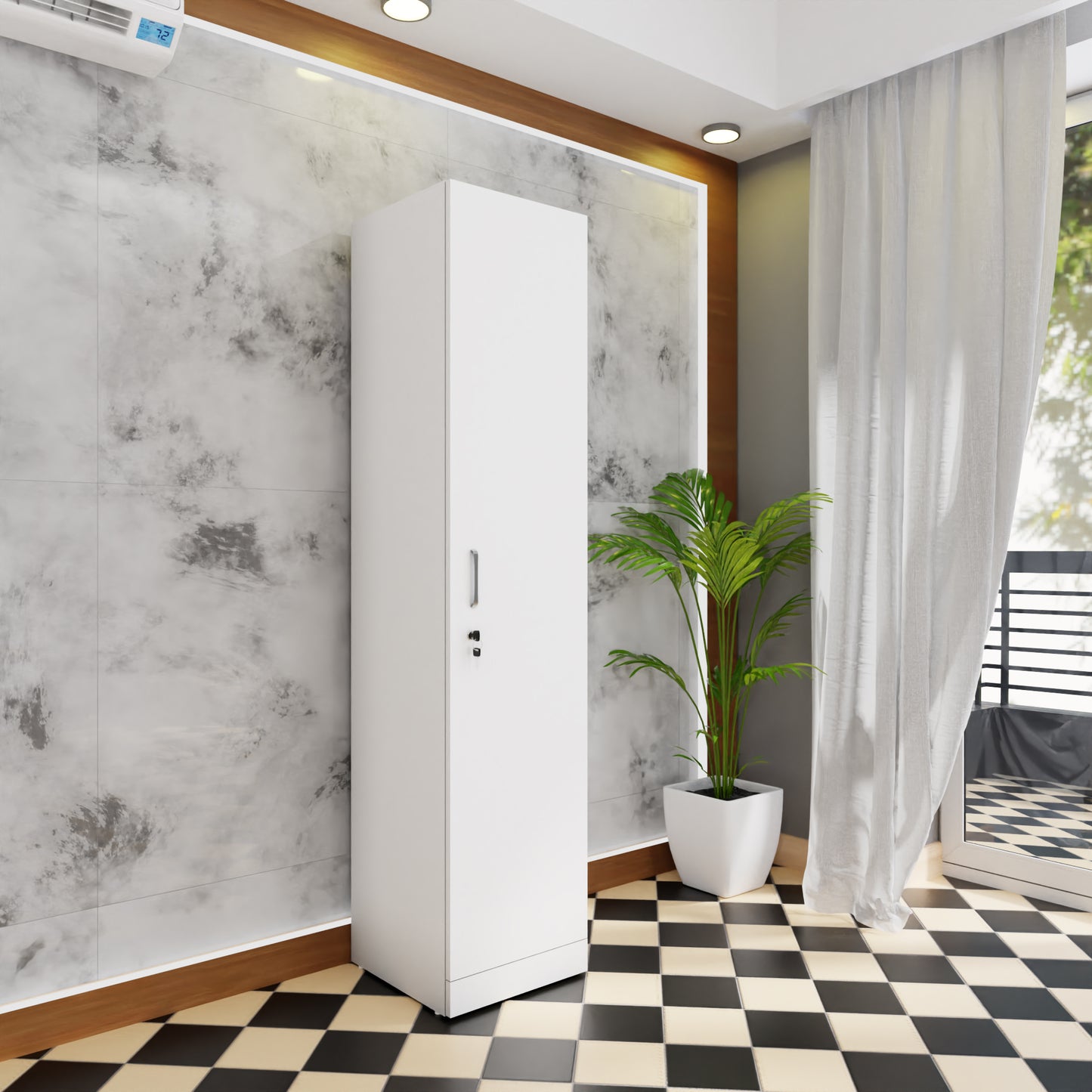 AVIRA |Wardrobe, Hinged | 1 Door Wardrobes VIKI FURNITURE Frosty White