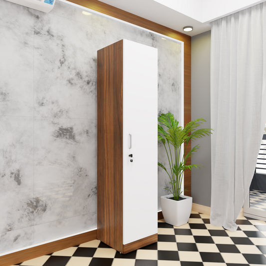 AVIRA |Wardrobe, Hinged | 1 Door & Dual Color Wardrobes VIKI FURNITURE Brussel Walnut & Frosty White