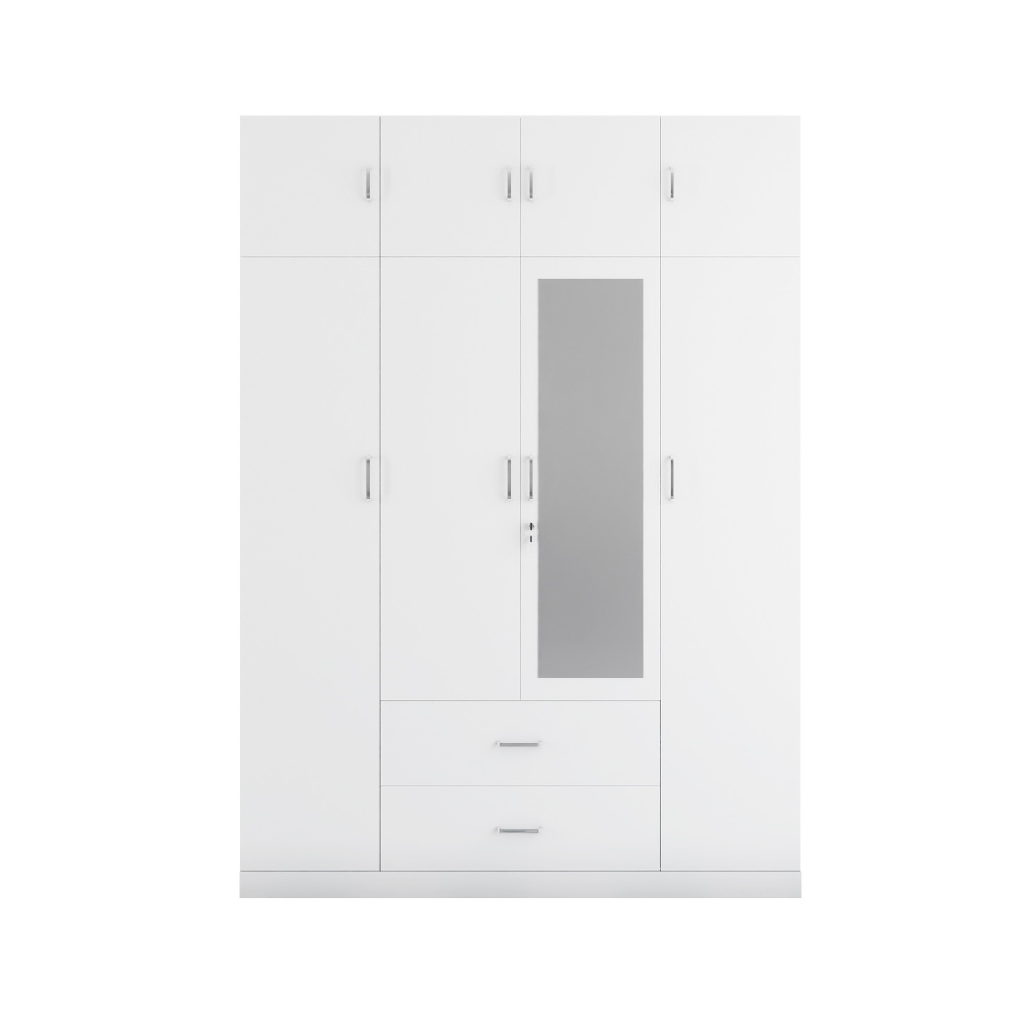 AVIRA |Wardrobe with Mirror, Hinged | 4 Door, 2 Drawer with loft Wardrobes VIKI FURNITURE