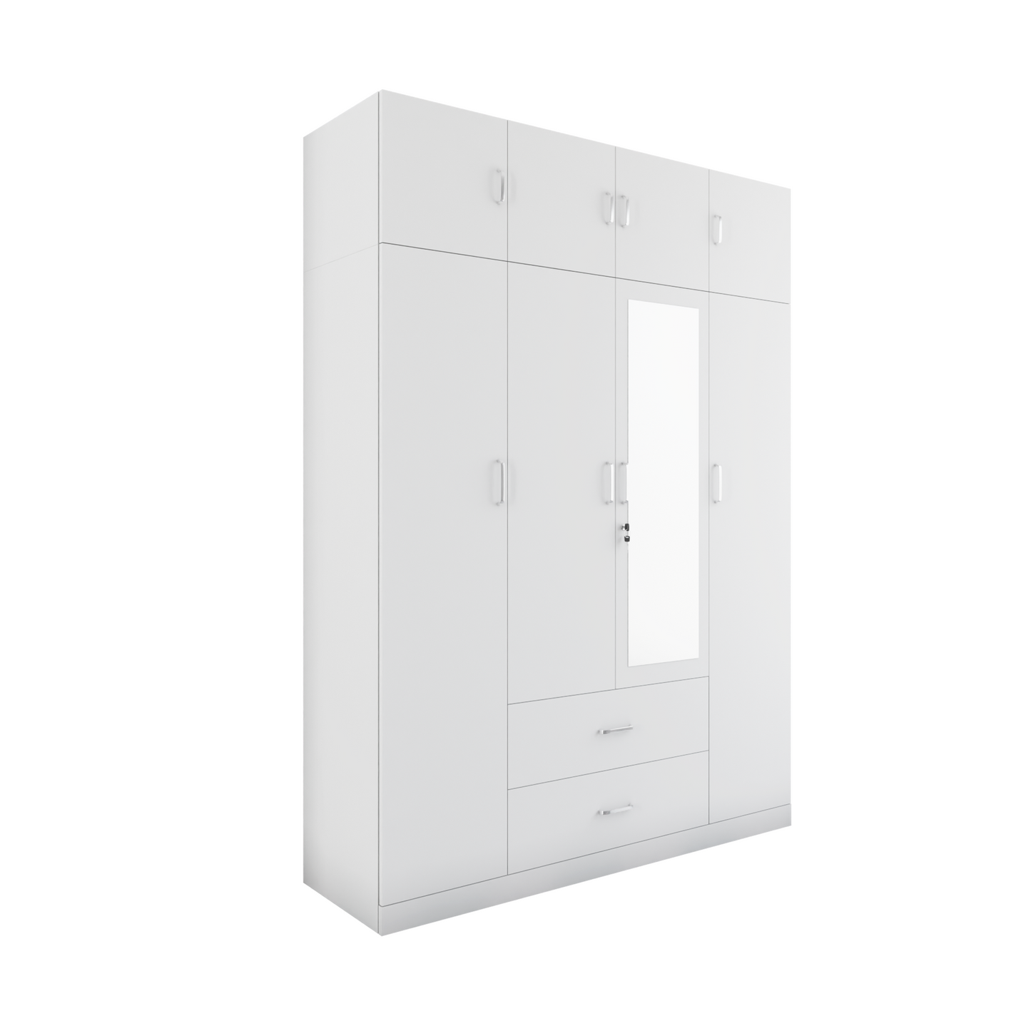 AVIRA |Wardrobe with Mirror, Hinged | 4 Door, 2 Drawer with loft Wardrobes VIKI FURNITURE