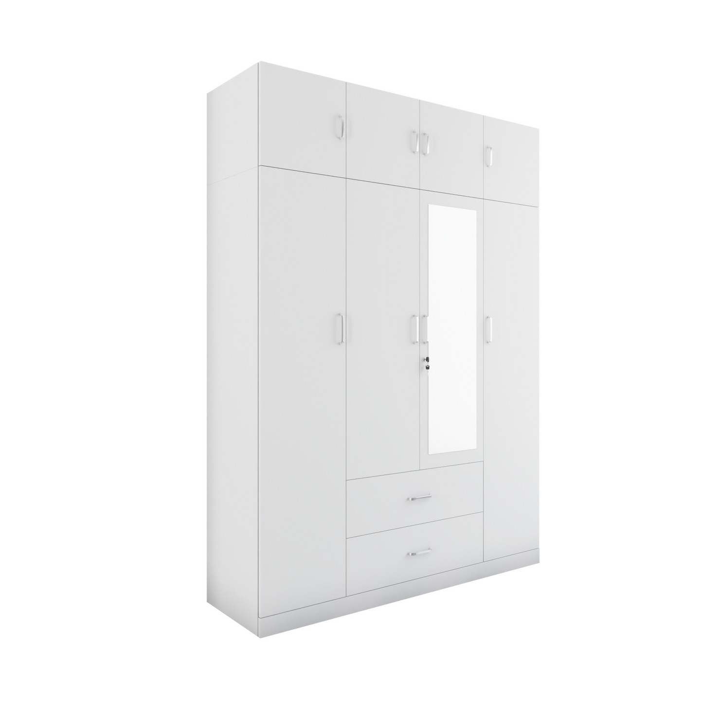 AVIRA |Wardrobe with Mirror, Hinged | 4 Door, 2 Drawer with loft Wardrobes VIKI FURNITURE   