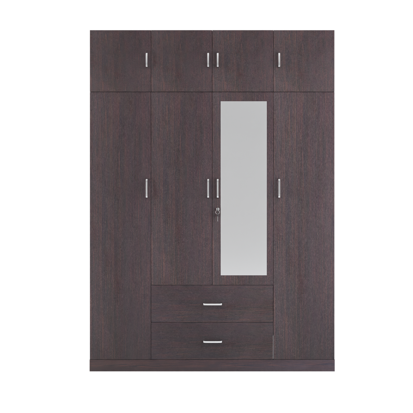 AVIRA |Wardrobe with Mirror, Hinged | 4 Door, 2 Drawer with loft Wardrobes VIKI FURNITURE