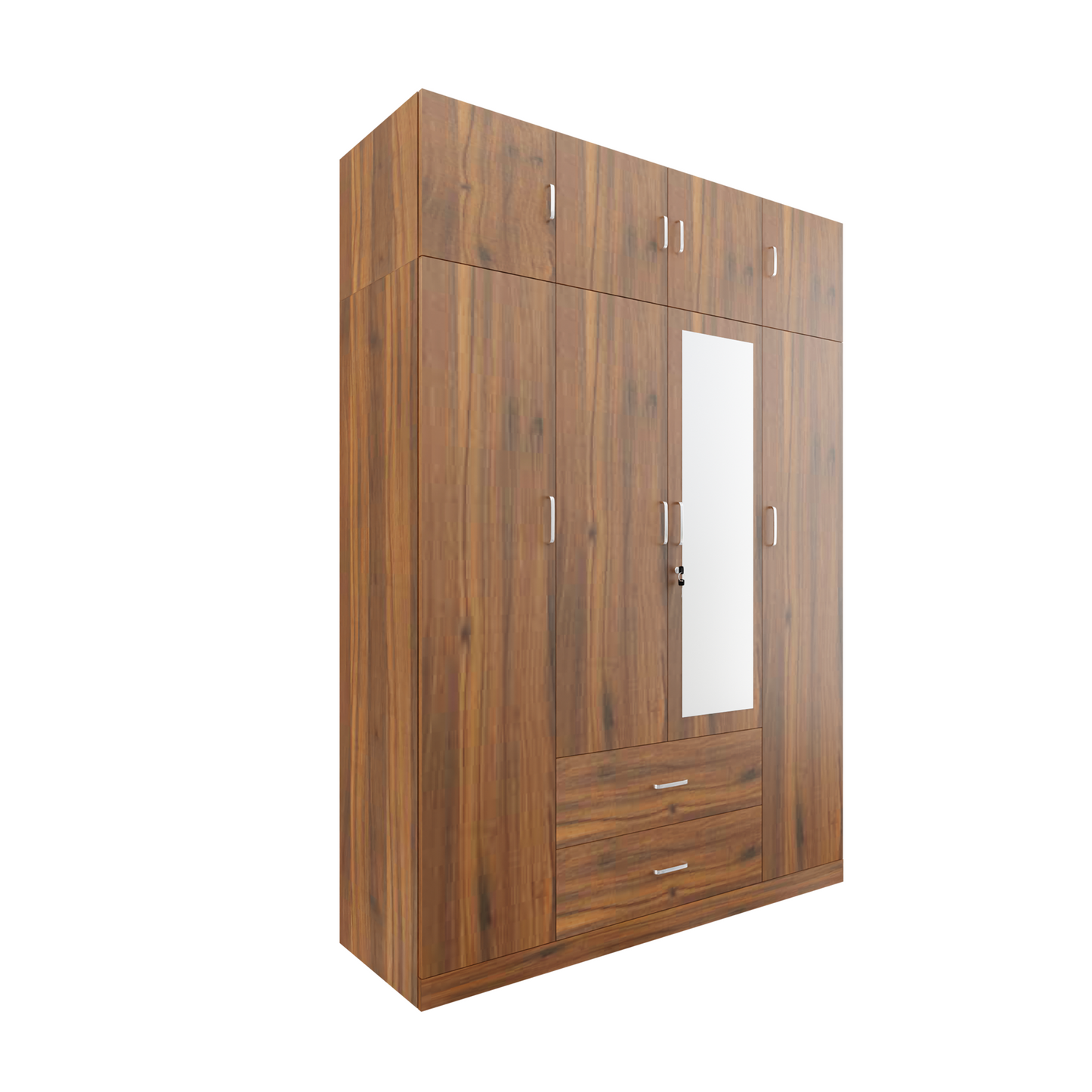 AVIRA |Wardrobe with Mirror, Hinged | 4 Door, 2 Drawer with loft Wardrobes VIKI FURNITURE   