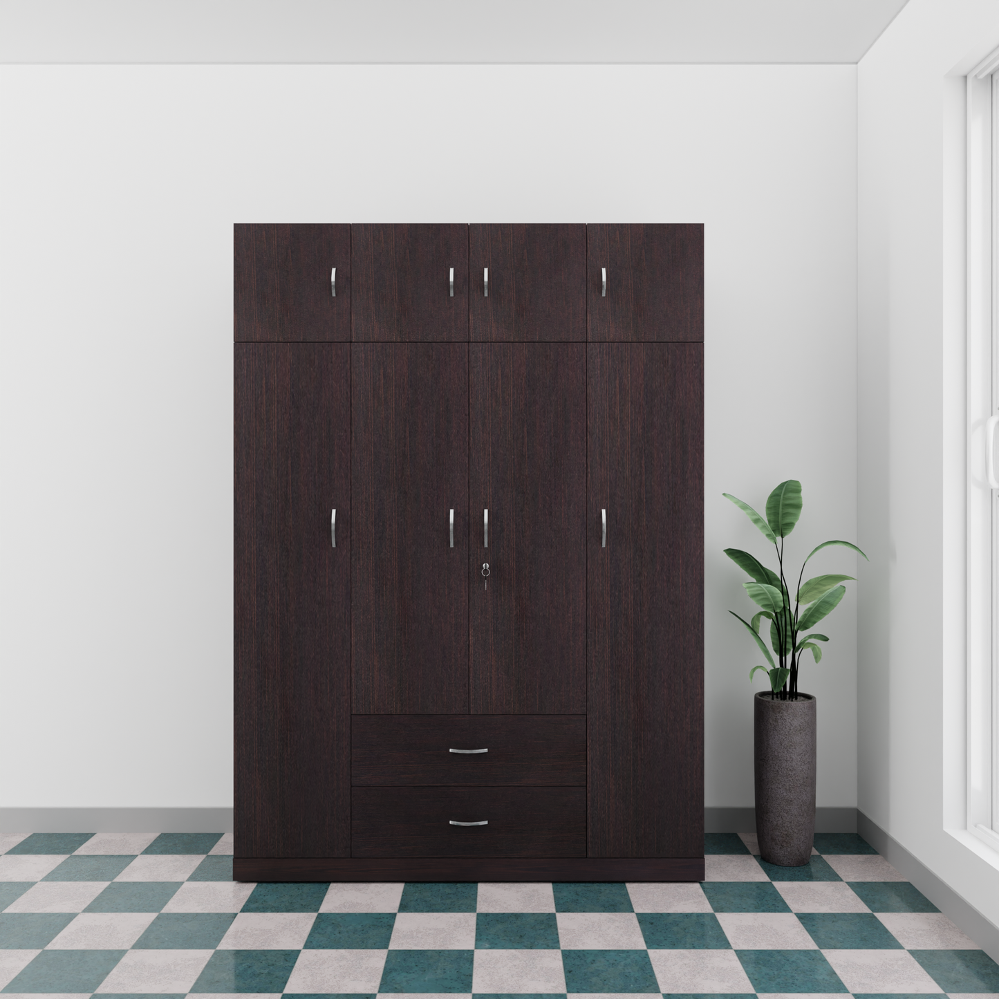 AVIRA |Wardrobe , Hinged | 4 Door, 2 Drawer with loft Wardrobes VIKI FURNITURE