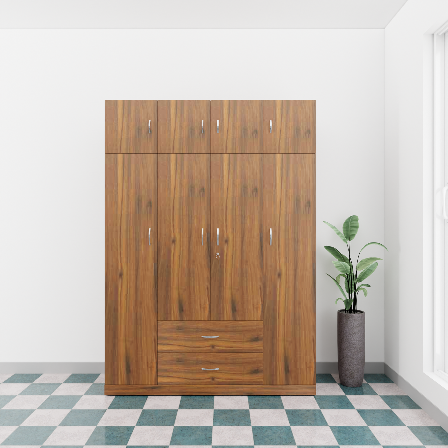 AVIRA |Wardrobe , Hinged | 4 Door, 2 Drawer with loft Wardrobes VIKI FURNITURE