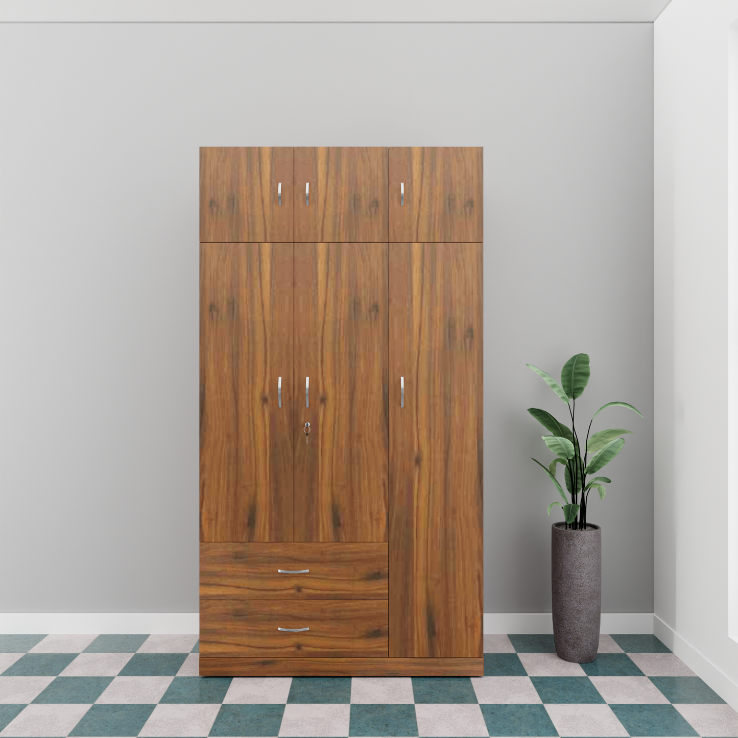 AVIRA |Wardrobe , Hinged | 3 Door, 2 Drawer with loft Wardrobes VIKI FURNITURE