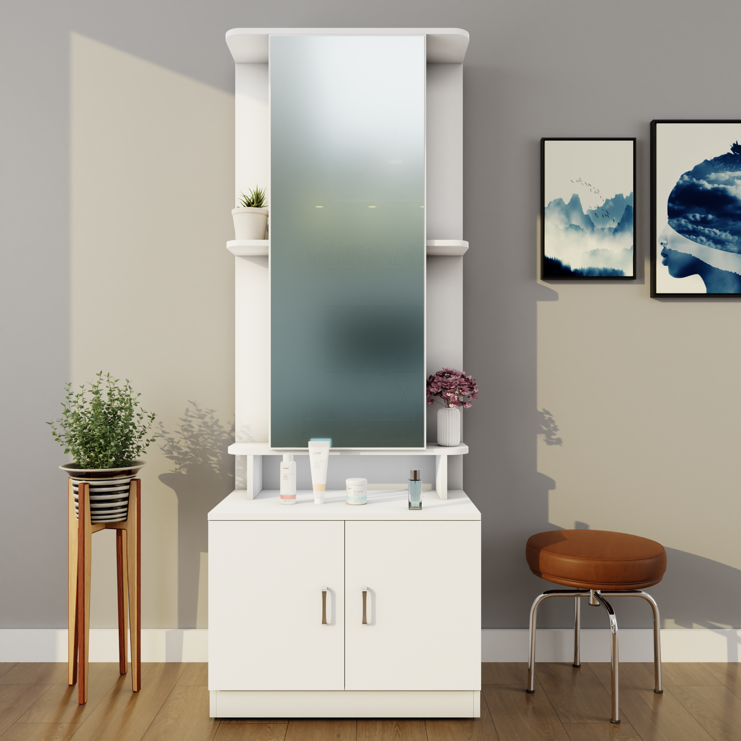 TV Unit | 1 Drawer, Open Shelves & Extension | Dual Color TV & Entertainment Unit VIKI FURNITURE