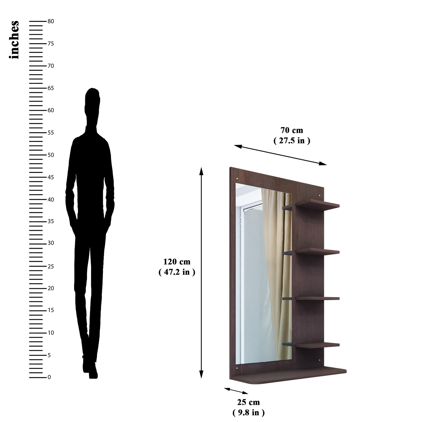 Dressing Table with Mirror | Open Shelves Dressing Table VIKI FURNITURE