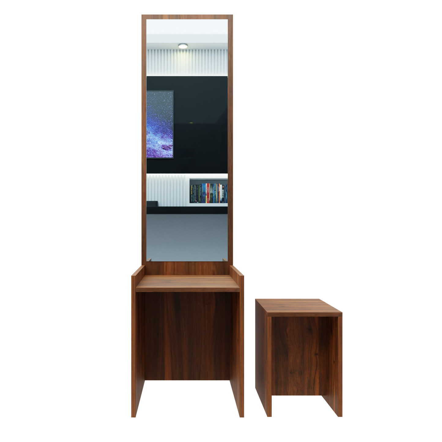 Dressing table with Mirror | Stool | Open Shelves Dressing Table VIKI FURNITURE