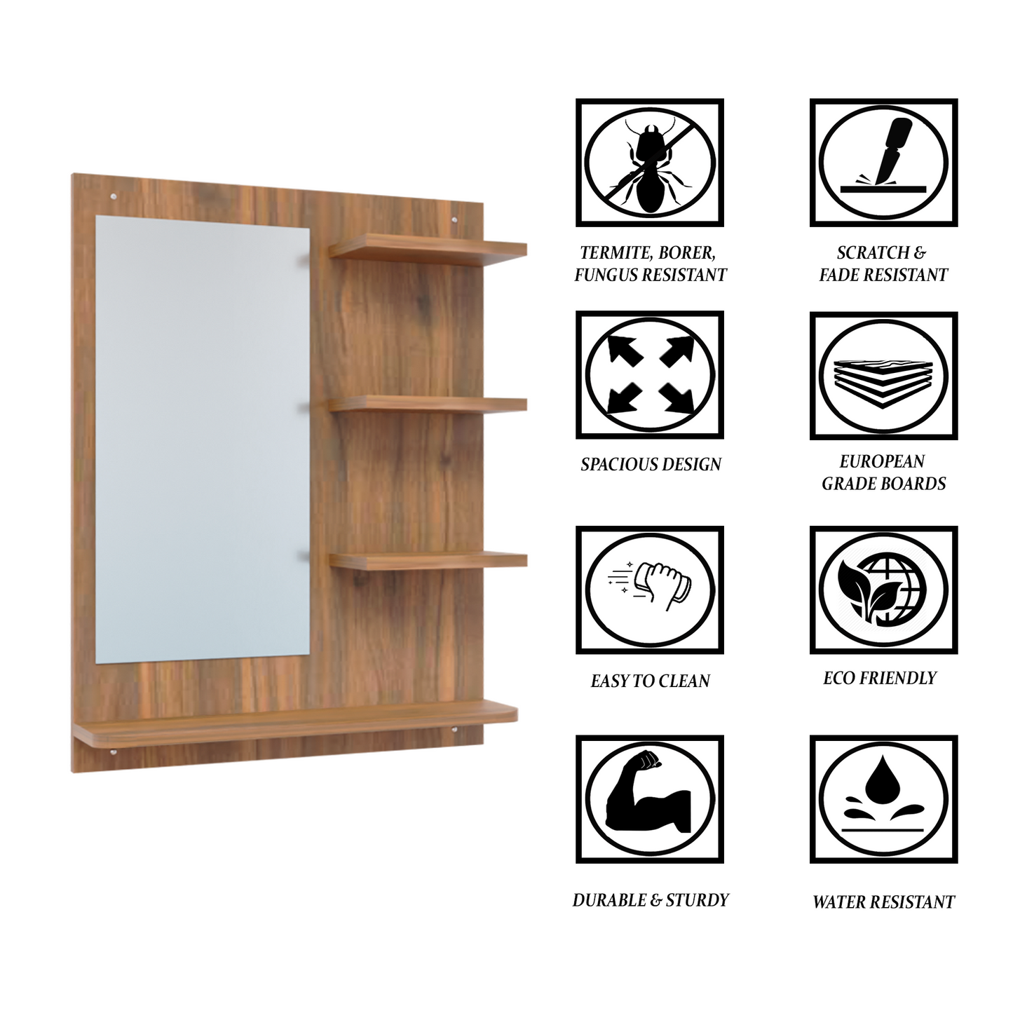 Dressing Table with Mirror | Open Shelves Dressing Table VIKI FURNITURE