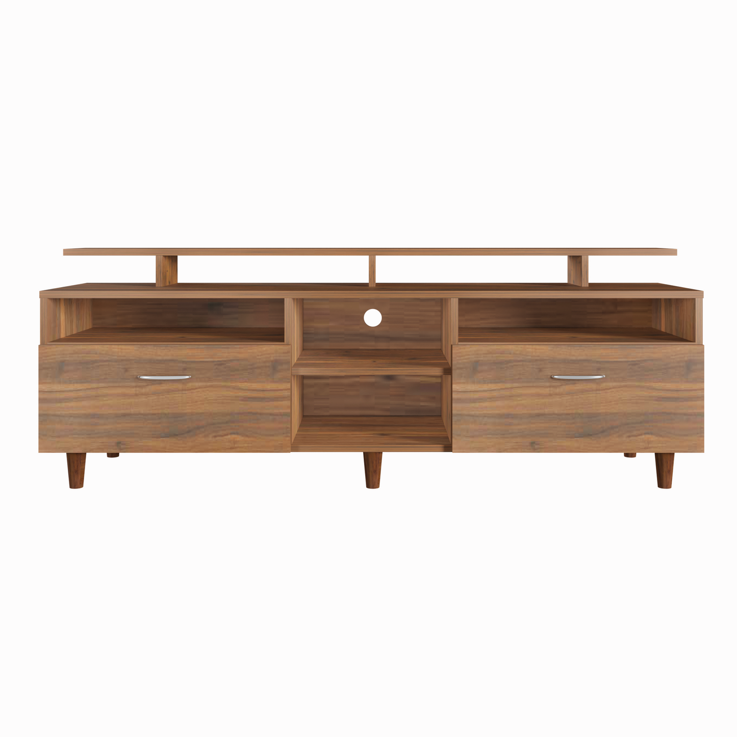 TV Unit | 2 Drawers, Open Shelves & Extension | Single Color TV & Entertainment Unit VIKI FURNITURE