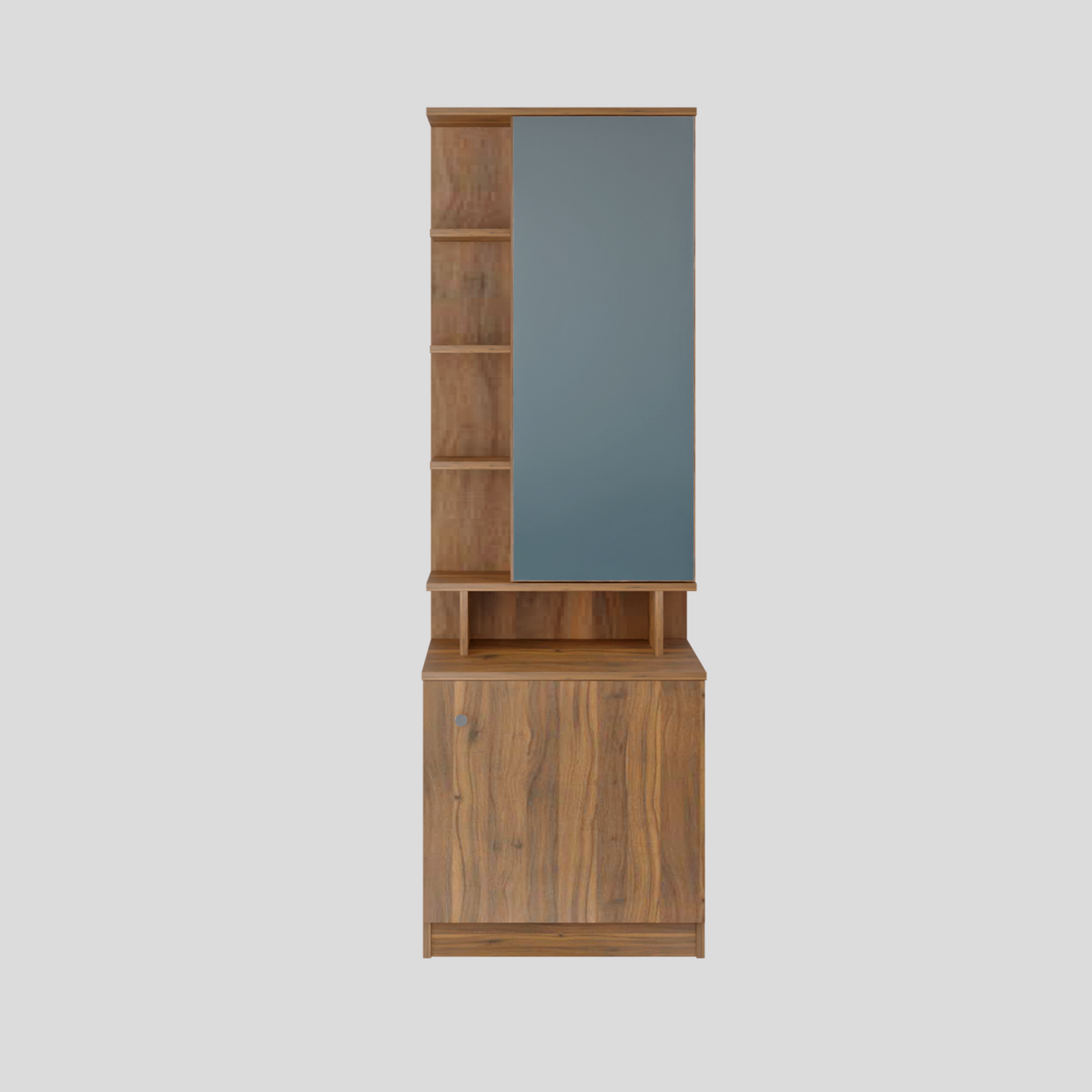 Dressing Table with Mirror Door | Drawer & Open Shelves Dressing Table VIKI FURNITURE