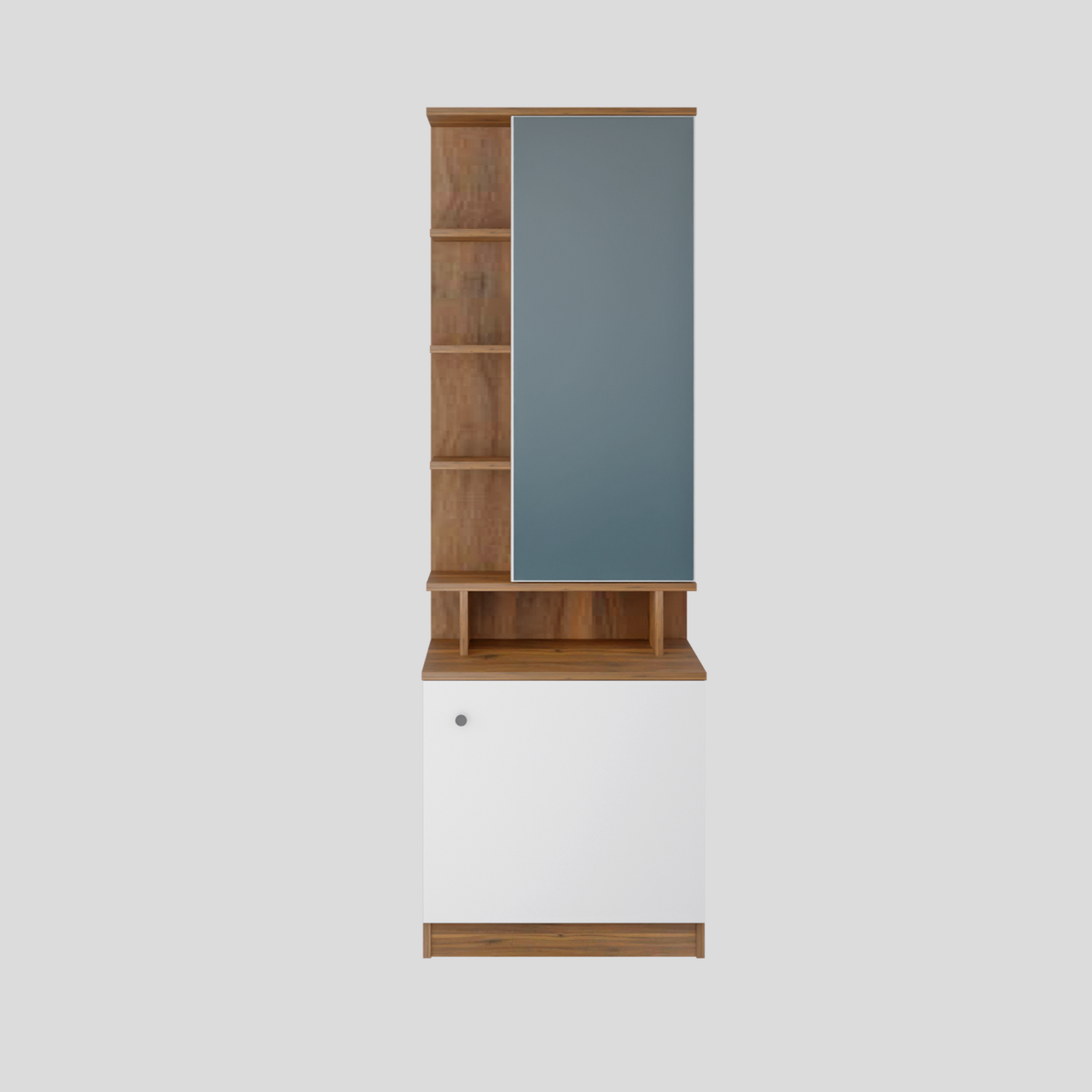 Dressing Table with Mirror Door | Drawer & Open Shelves Dressing Table VIKI FURNITURE