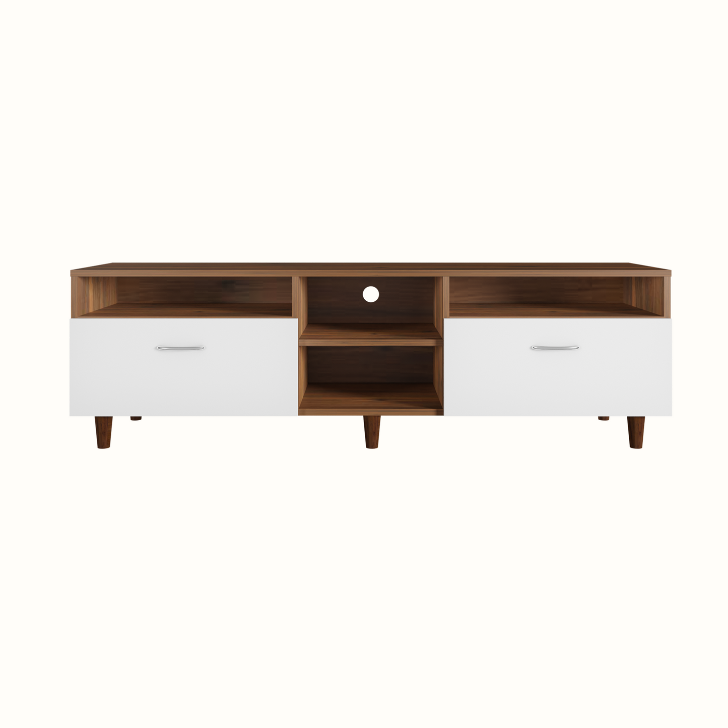 TV Unit | 2 Drawers, Open Shelves | Dual Color TV & Entertainment Unit VIKI FURNITURE