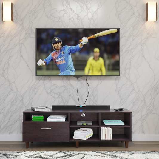 TV Unit | 1 Drawer, Shelf, Open Shelves | Single Color TV & Entertainment Unit VIKI FURNITURE